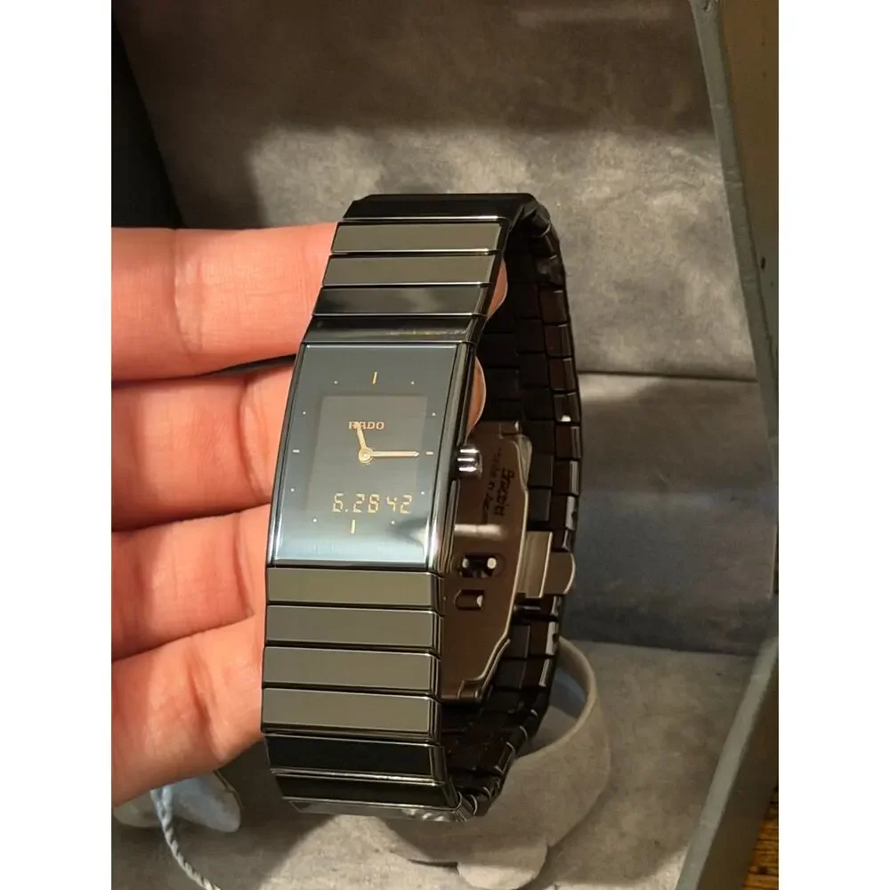 Rado DiaStar Multifunction High-Tech Ceramic Watch Analog Digital Box Papers